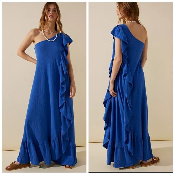 Free People Dresses & Skirts - Free People Elisa Maxi Dress Blue Medium NWT